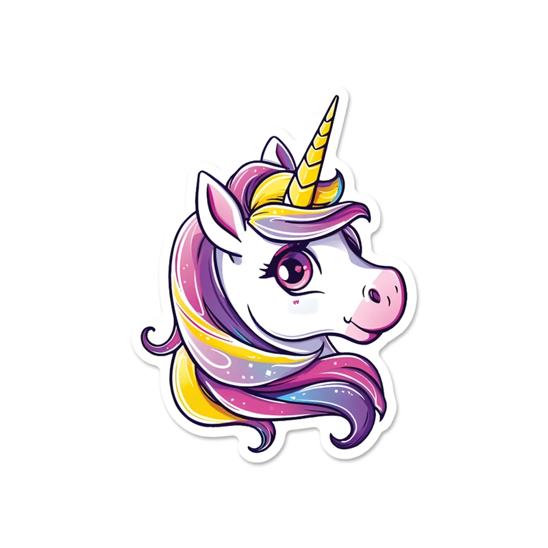 استیکر لپ تاپ مدل ژله ای طرح تک شاخ کد STJ1065