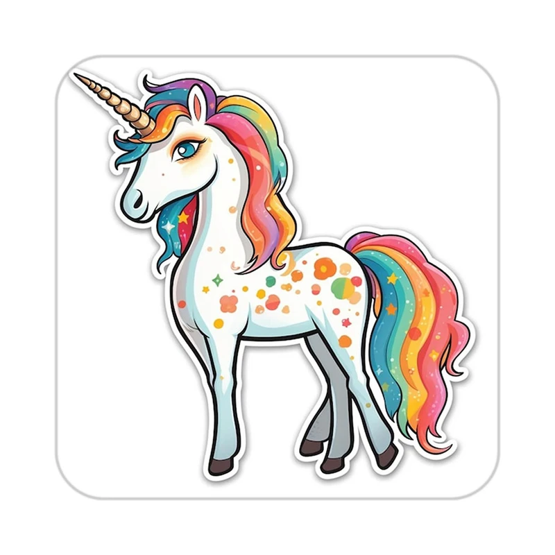 زیر لیوانی کاکتی طرح اسب تک شاخ و یونیکورن مدل mp30108