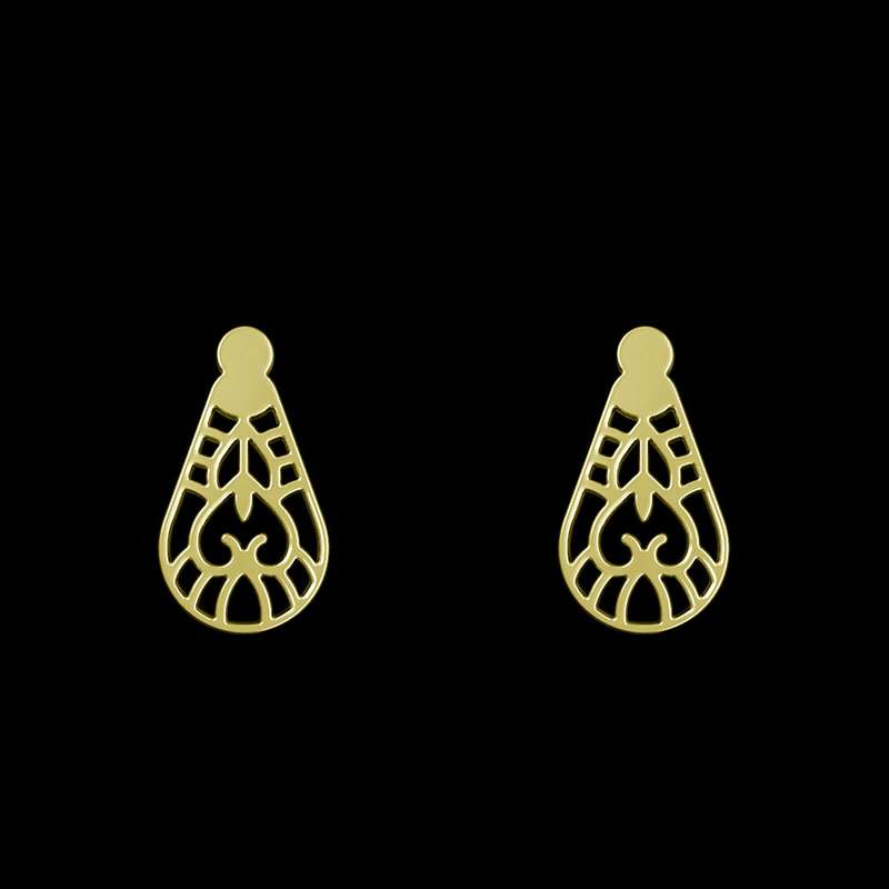 گوشواره طلا 18 عیار زنانه مدوپد مدل هندسی کد GA1-14614