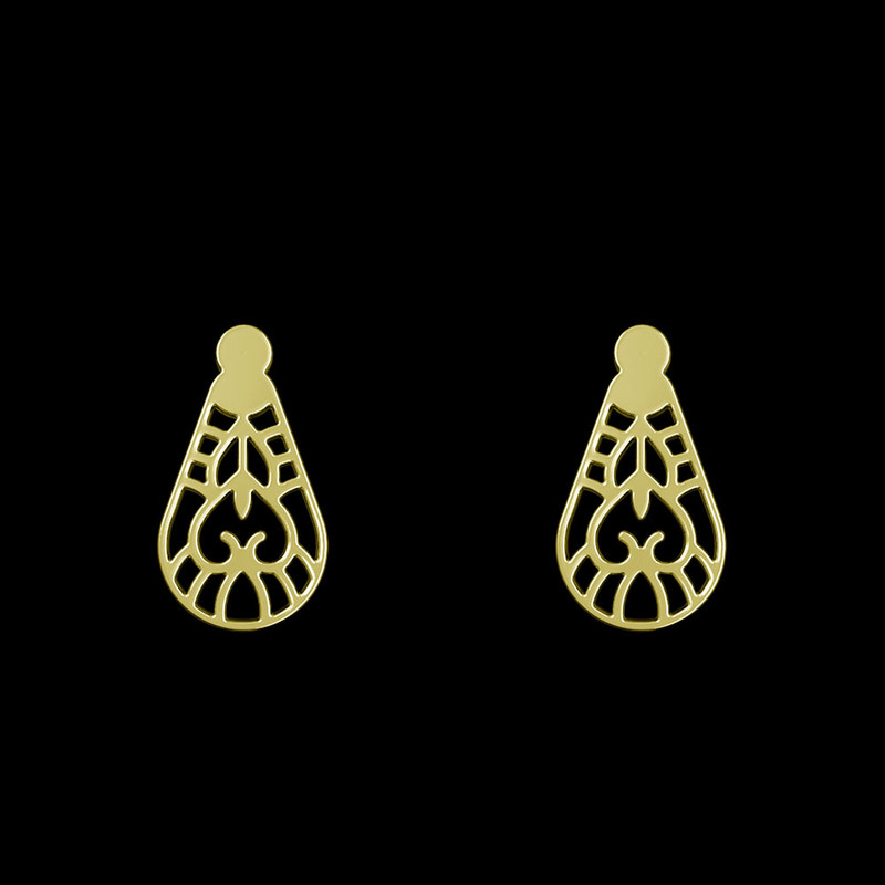 گوشواره طلا 18 عیار زنانه مدوپد مدل هندسی کد GA1-14614