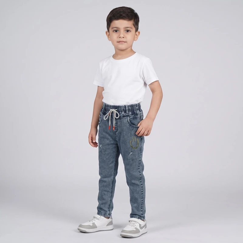 شلوار جین راسته بچگانه مدل yas 1124