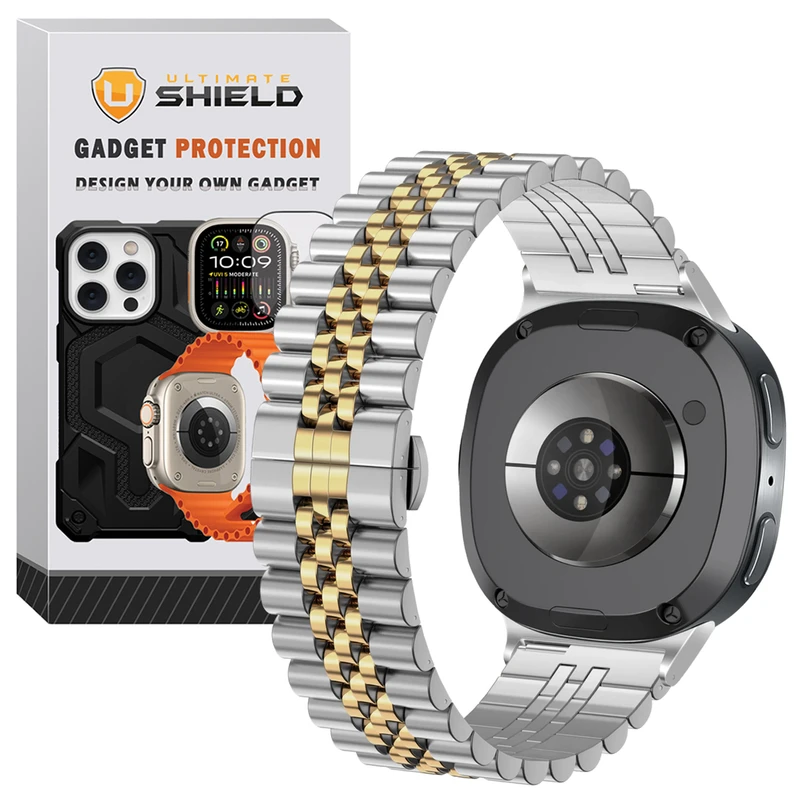 بند آلتیمیت شیلد مدل 5Row SLV2C NV8 مناسب برای ساعت هوشمند سامسونگ Galaxy Watch 8 44mm