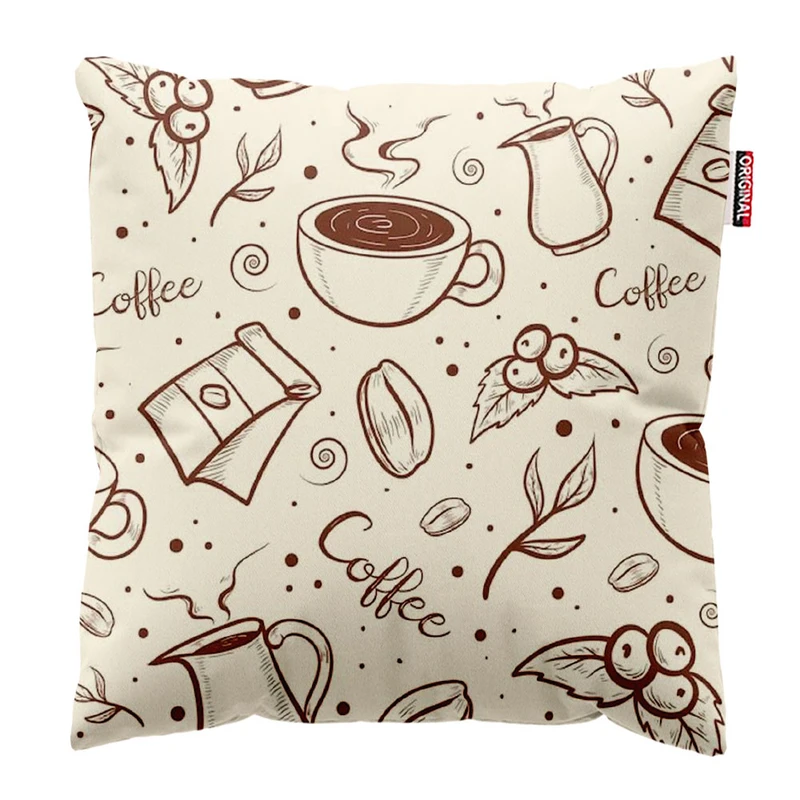 کوسن پاد آفرین طرح قهوه کافی کافه coffee کد 4042 سایز 40*40 سانتی متر