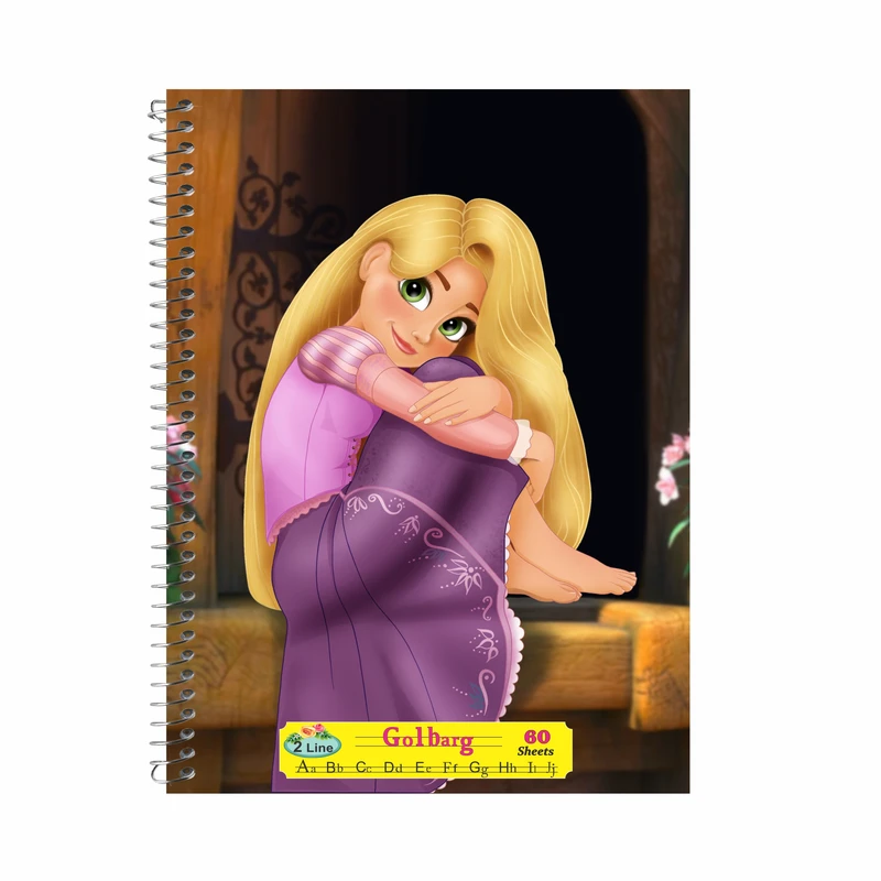 دفتر زبان 60 برگ گلبرگ طرح راپانزل دخترانه کد 650