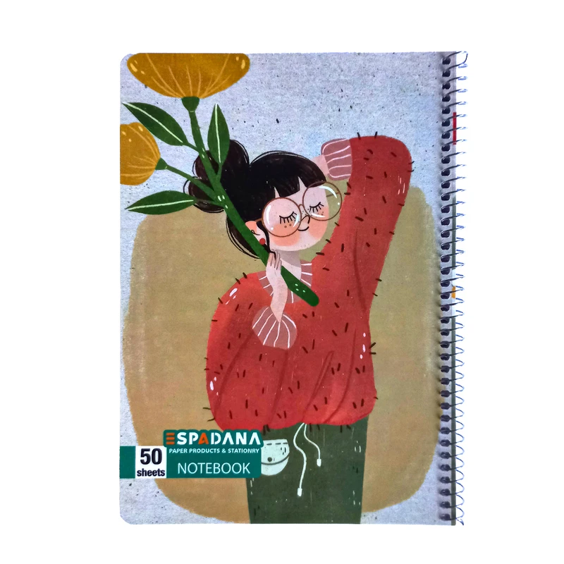 دفتر مشق 50 برگ اسپادانا مدل مینیمال طرح کلاسیک کد 1811