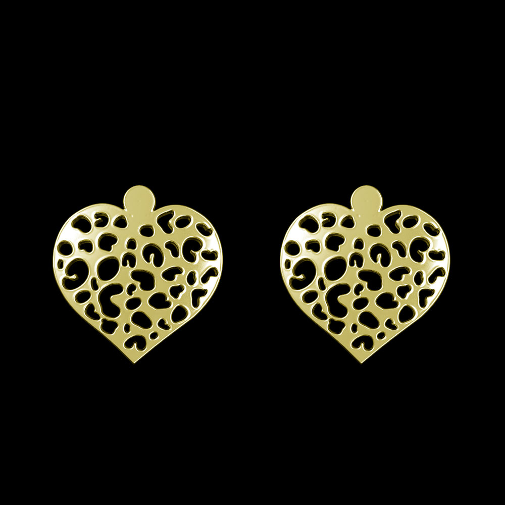 گوشواره طلا 18 عیار زنانه مدوپد مدل قلب کد GA1-10952