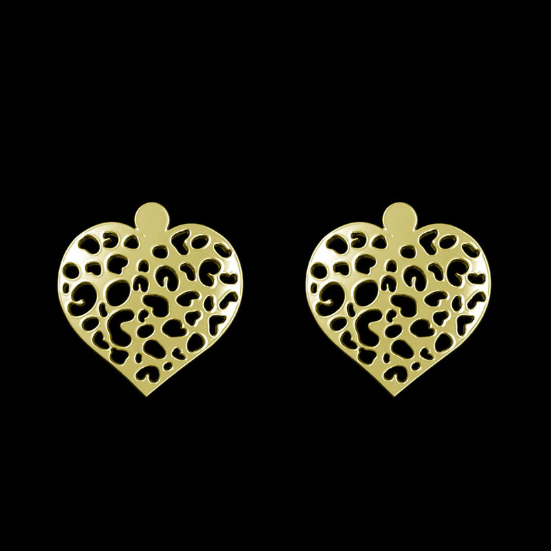 گوشواره طلا 18 عیار زنانه مدوپد مدل قلب کد GA1-10952