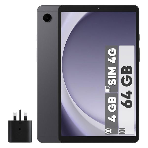 تبلت ۸.۷ اینچ سامسونگ مدل Galaxy Tab A9-4G ظرفیت 64 گیگابایت و رم 4 گیگابایت به همراه شارژر
