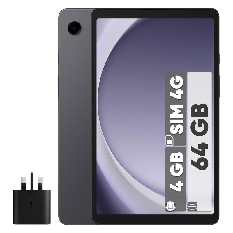 تبلت ۸.۷ اینچ سامسونگ مدل Galaxy Tab A9-4G ظرفیت 64 گیگابایت و رم 4 گیگابایت به همراه شارژر