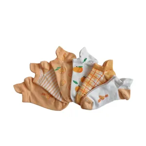 جوراب دخترانه آوین مدل پرتقال مجموعه ۶ عددی