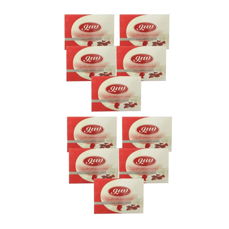 صابون شستشو سیو مدل شیر و گل رز وزن 125 گرم مجموعه 10 عددی