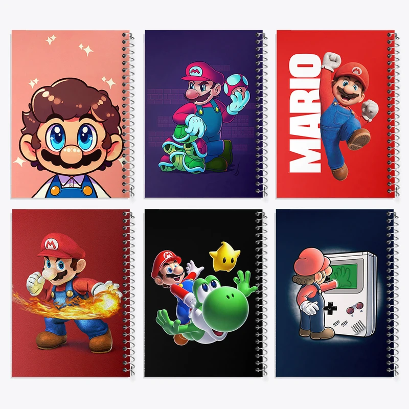 دفتر مشق 100 برگ خندالو طرح سوپر ماریو (Super Mario) کد 737 مجموعه 6 عددی