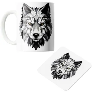 ماگ مدل گرگ کد 65 به همراه زیر لیوانی