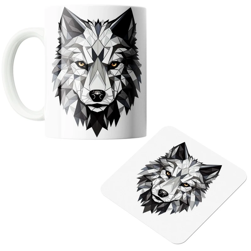 ماگ مدل گرگ کد 65 به همراه زیر لیوانی