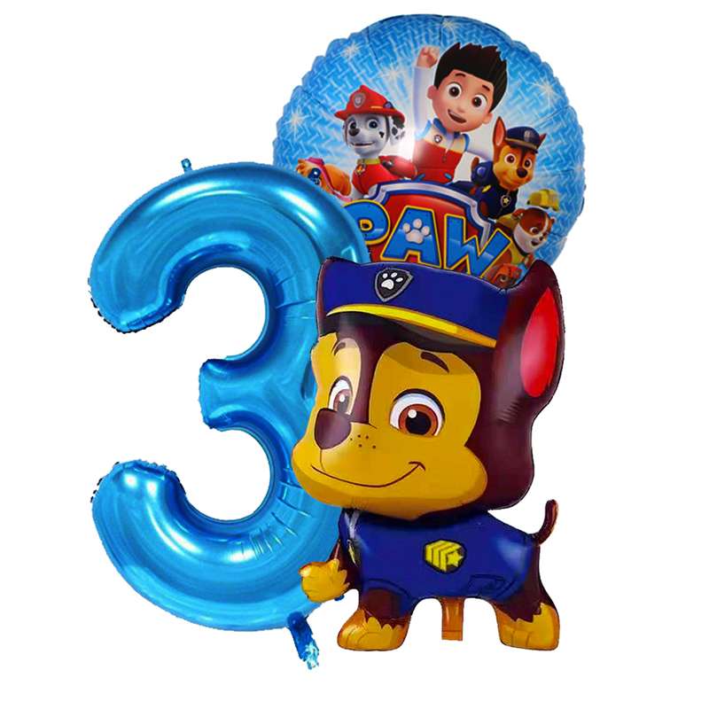 بادکنک فویلی مستر تم طرح سگهای نگهبان کد 3 پلاس مجموعه 3 عددی