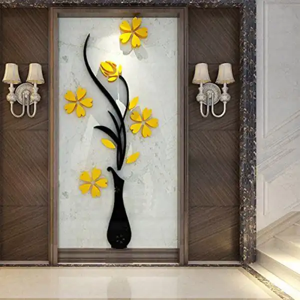 استیکر طرح گل و گلدان مدل 2022