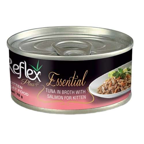 کنسرو غذای بچه گربه رفلکس مدل Tuna In Broth With Salmon For Kitten وزن 70 گرم