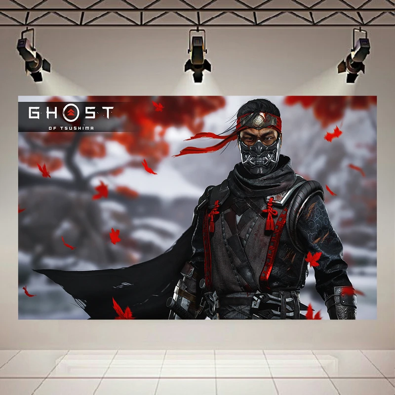 پوستر طرح گیم سامورایی مدل Jin Sakai Ghost of Tsushima کد AR22750