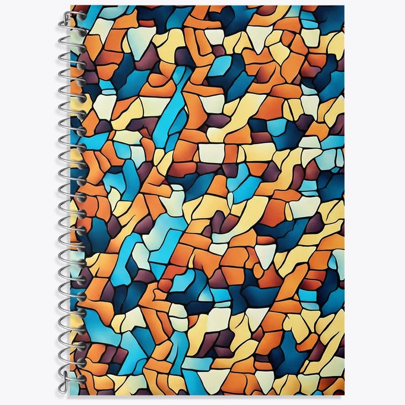 دفتر زبان 50 برگ خندالو مدل سه خط طرح پترن رنگی کد N63