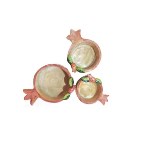 کاسه سفالی مدل انار کد 153 مجموعه 3 عددی