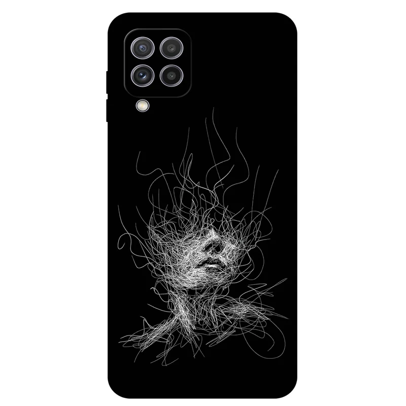 کاور مگافون طرح اسکچ صورت مدل 7423 مناسب برای گوشی موبایل سامسونگ Galaxy A22 4G