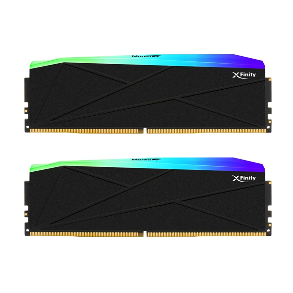 رم دسکتاپ DDR5 دو کاناله 6400 مگاهرتز CL32 وی کالر مدل Manta XFinity RGB ظرفیت 96 گیگابایت