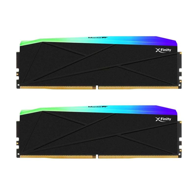 رم دسکتاپ DDR5 دو کاناله 6000 مگاهرتز CL36 وی کالر مدل Manta XFinity RGB ظرفیت 64 گیگابایت