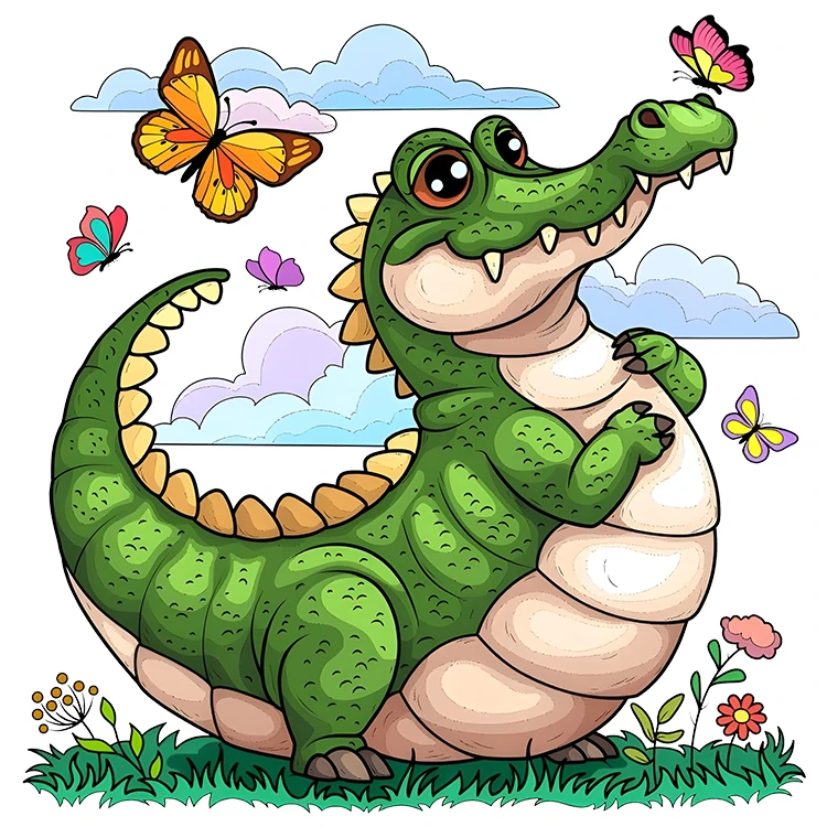 استیکر پارچه و لباس پاد آفرین مدل کروکودیل و پروانه ها کد DKST573