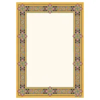 کاغذ تذهیب A4 خانه تذهیب طرح گل‌فرنگ کد 4024 بسته 20عددی