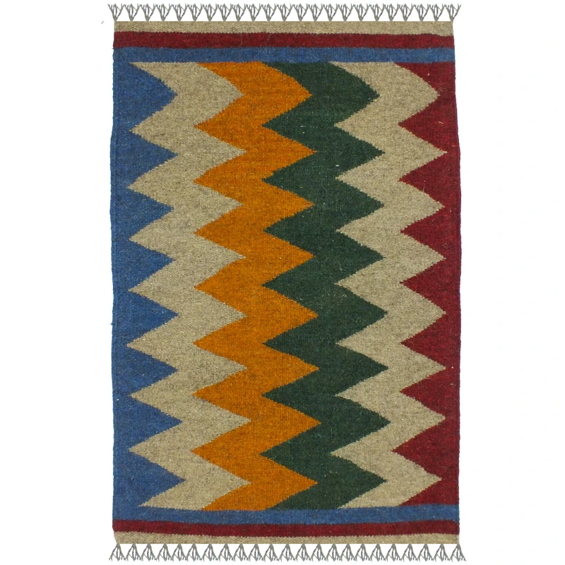 گلیم دستبافت پادری یک متر مدل شیراز کد 1701 زمینه الوان