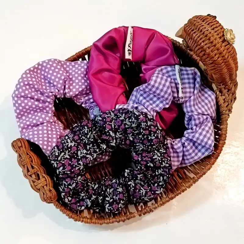 کش مو زنانه پاپلی  مدل اسکرانچی بسته 4 عددی