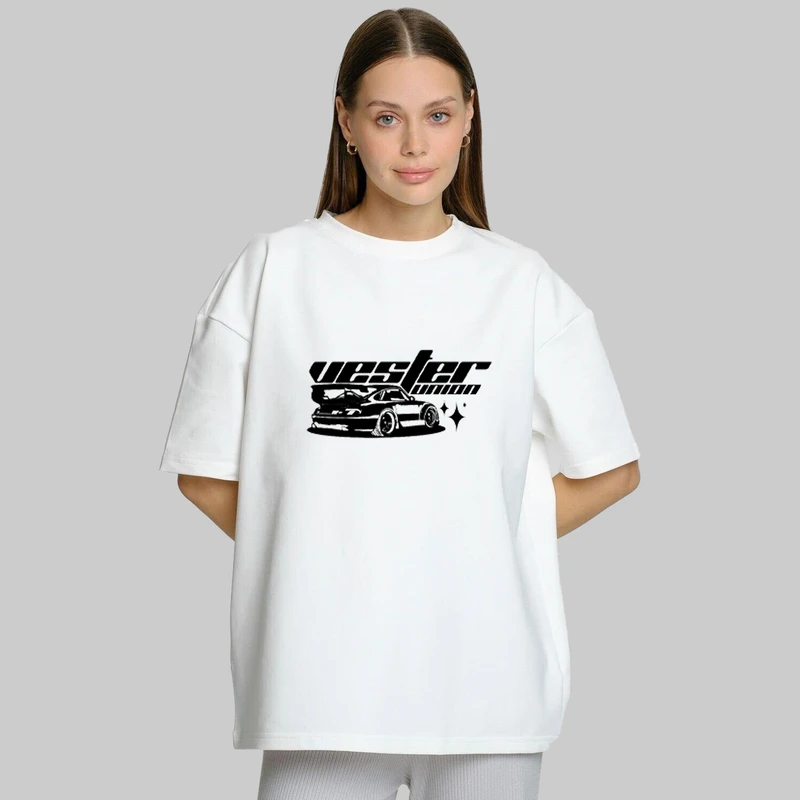 تی شرت آستین کوتاه زنانه پنبه طرح car