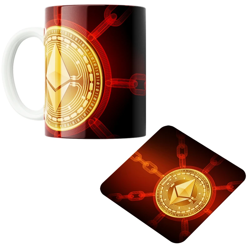 ماگ پاد آفرین مدل بیت کوین تریدر ارز دیجیتال کریپتو فارکس کد PZ382 به همراه زیرلیوانی