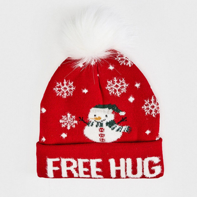 کلاه بافتنی زنانه ال سی وایکیکی مدل آنتی باکتریال طرح Free Hug