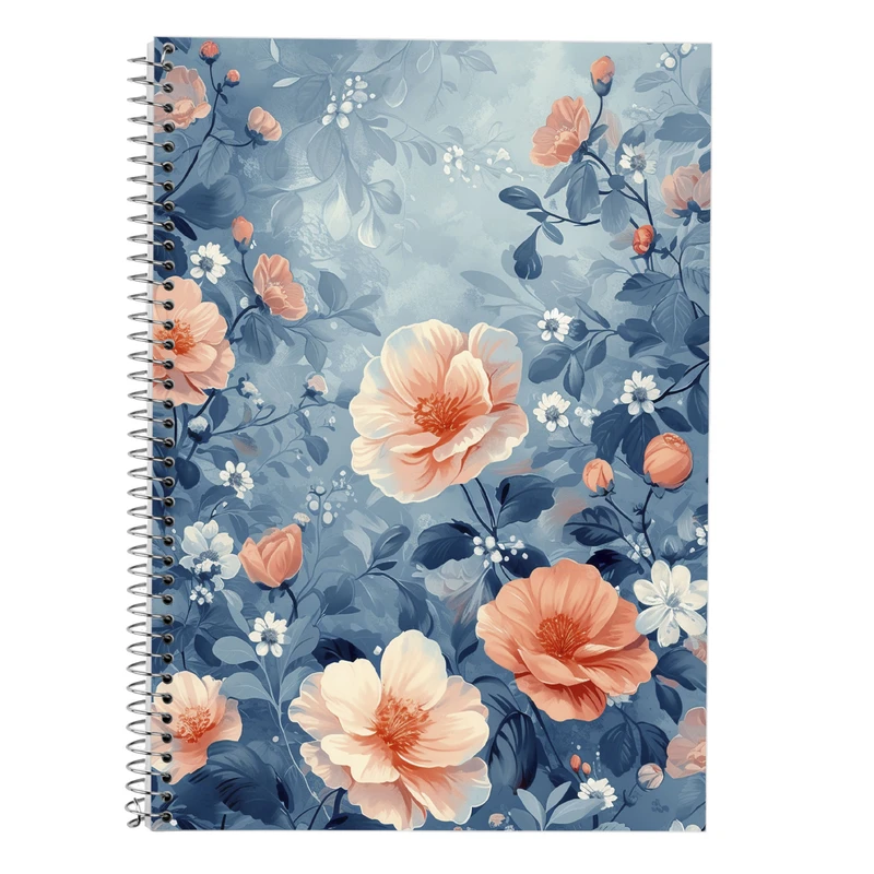 دفتر زبان 50 برگ مدوپد مدل سه خط طرح گل کد DF13350