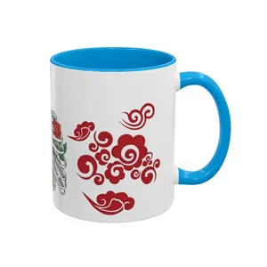 ماگ مدل دسته رنگی طرح فانتزی