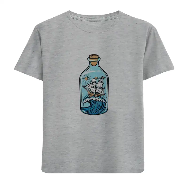 تی شرت آستین کوتاه بچگانه مدل بطری D161