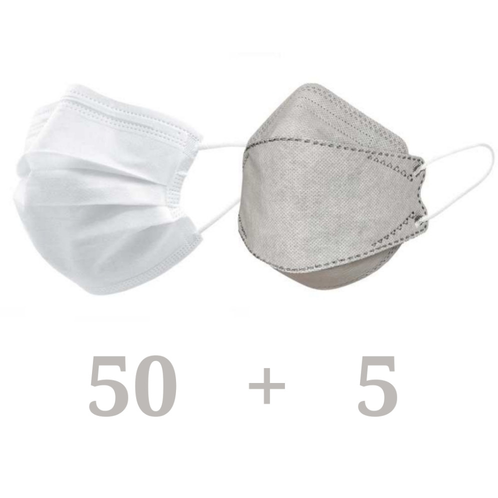 ماسک تنفسی تکتا مدل SMBW50_3D5 مجموعه ۵۵ عددی