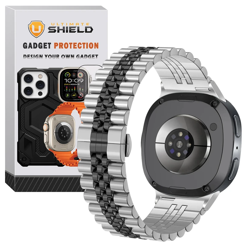 بند آلتیمیت شیلد مدل 5Row SLV2C NV8 مناسب برای ساعت هوشمند سامسونگ Galaxy Watch 8 Classic 46mm