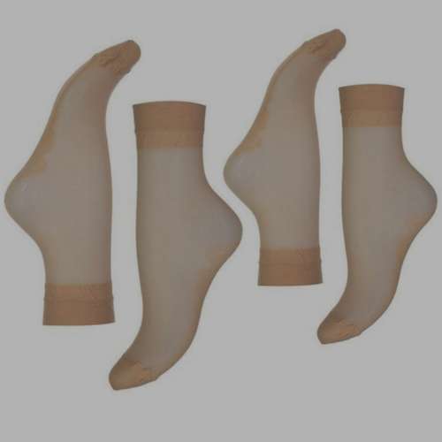 جوراب زنانه مدل پارازین کفه دار رنگ کرم بسته 2 عددی