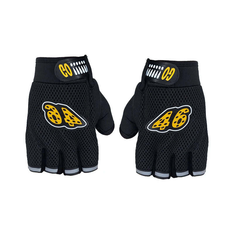 دستکش دوچرخه سواری نیمه انگشتی طرح عدد 46 کد 2062  سایز فری سایز