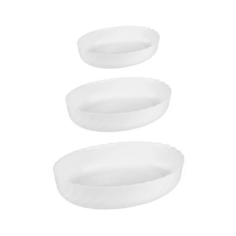 ظرف پخت گلدن اوپال مدل کنگره بیضی مجموعه 3 عددی