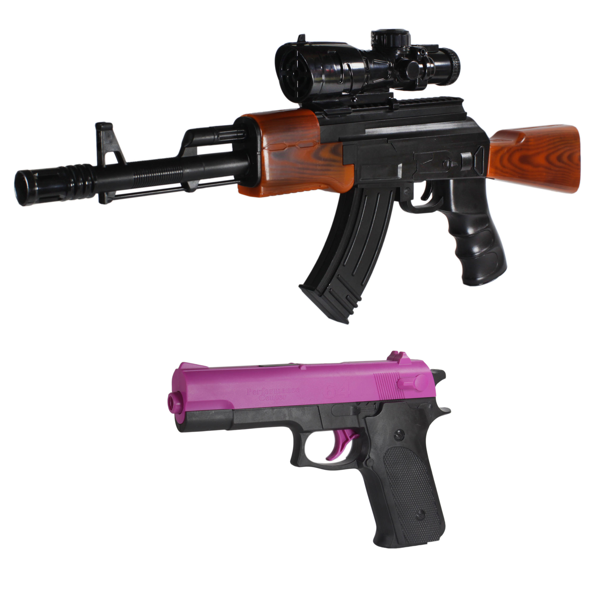 تفنگ بازی مدل AK 47 کد 0015 مجموعه ۲ عددی