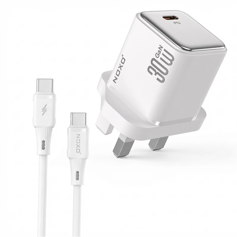 شارژر دیواری 30 وات نوکسو مدل CHN‑7 GaN به همراه کابل usb‑C