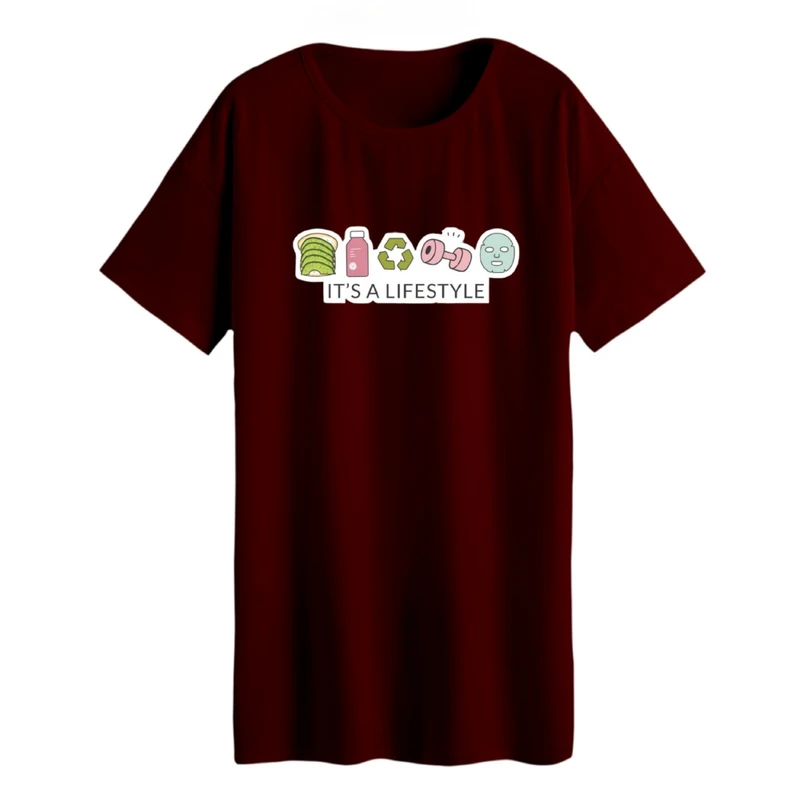 تی شرت لانگ زنانه مدل لایف استایل