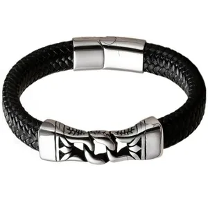 دستبند مردانه گالری گوهرسنگ مدل چرمی کد OT_239