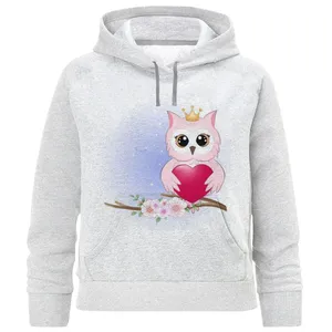 هودی دخترانه مدل جغد و قلب F884