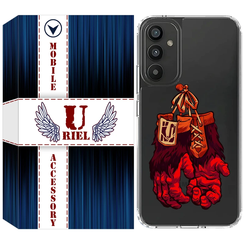 کاور یوریل مدل Clear کد 77 طرح دستکش مناسب برای گوشی موبایل سامسونگ Galaxy A34