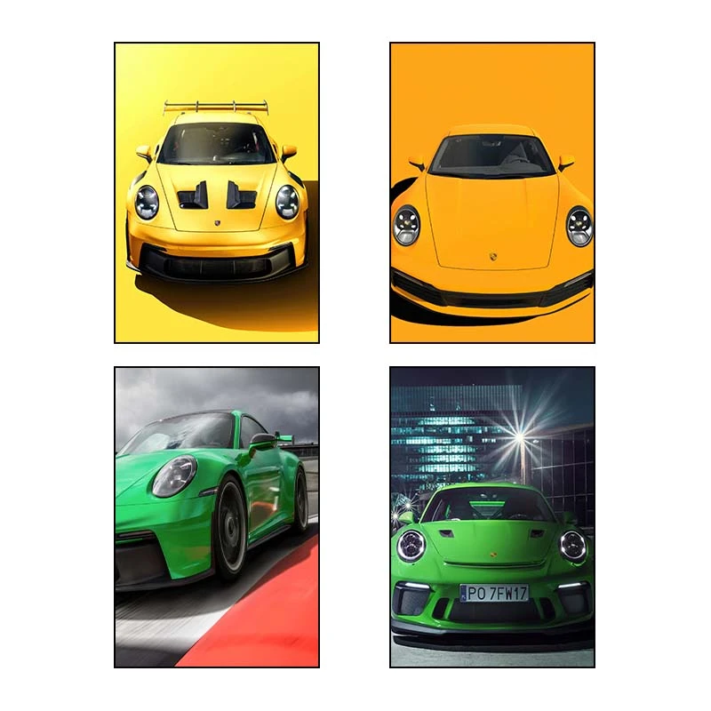  تابلو شاسي کارنيکا طرح Porsche کد 13246 مجموعه 4 عددی