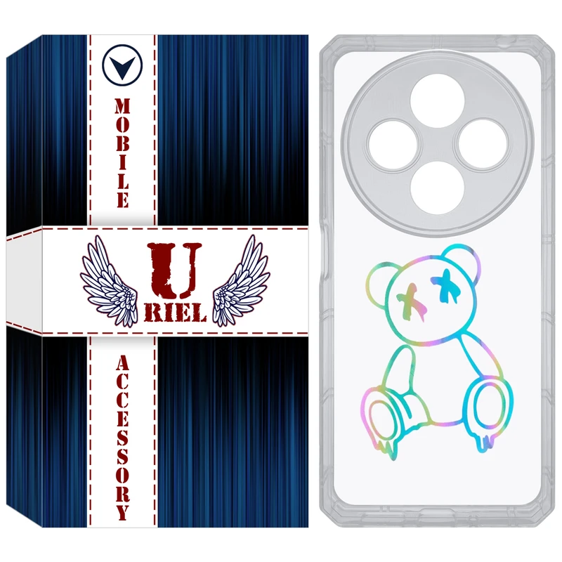 کاور یوریل مدل Clear کد 44 طرح خرس رنگی مناسب برای گوشی موبایل شیائومی Redmi 14C / Poco C75
